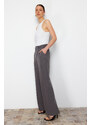 Trendyol Gray Cross Closure Wide Leg Woven Trousers