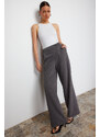 Trendyol Gray Cross Closure Wide Leg Woven Trousers