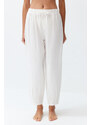 Trendyol Bridal Ecru Woven 100% Cotton Trousers