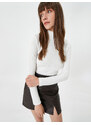 Koton Long Sleeve T-Shirt Half Turtleneck Textured