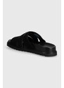 Semišové pantofle Tommy Hilfiger ELEVATED TH CRISS SUEDE SANDAL pánské, černá barva, FM0FM05065