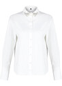 Trendyol White Woven Hand Work Shiny Jewelled Poplin Shirt