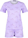 Trendyol Lilac Cotton Animal Pattern Knitted Pajamas Set