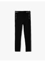 Koton Belt Detailed Skinny Leg Trousers Staple Detailed Elastic Waist