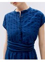 Thinking MU Navy Big Seersucker Gretel Dress NAVY