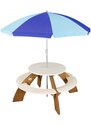 Multifunkční venkovní kulatý stůl se sezením a s deštníkem Axi