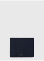 Kožená peněženka Tommy Hilfiger tmavomodrá barva