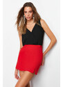 Trendyol Red Slit Detailed Woven Skirt