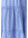 Trendyol Blue Striped Maxi Woven Ruffled Beach Dress