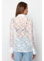 Trendyol White Unlined Lace Shirt