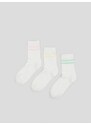 Sinsay - Sada 3 párů ponožek - krémová