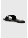 Pantofle Calvin Klein Jeans FLAT SANDAL SLIDE MG MET dámské, černá barva, YW0YW01348