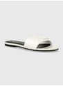 Pantofle Calvin Klein Jeans FLAT SANDAL SLIDE MG MET dámské, bílá barva, YW0YW01348