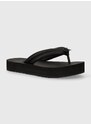 Žabky Calvin Klein FLATFORM FLIP FLOP RELOCK dámské, černá barva, na platformě, HW0HW02063