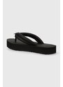 Žabky Calvin Klein FLATFORM FLIP FLOP RELOCK dámské, černá barva, na platformě, HW0HW02063