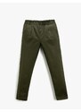 Koton Fabric Carrot Trousers with Button Detail Pocket.