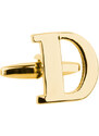 BUBIBUBI Manžetový knoflíček zlaté písmeno D