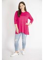 Şans Women Fujiya Plus Size V Neck Capri Sleeve Tunic 65n36342