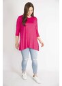 Şans Women Fujiya Plus Size V Neck Capri Sleeve Tunic 65n36342