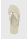 Žabky Calvin Klein FLATFORM FLIP FLOP RELOCK dámské, béžová barva, na platformě, HW0HW02063