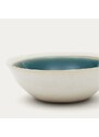 Modro-bílá keramická miska Kave Home Sanet 15,5 cm