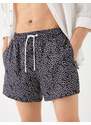 Koton Patterned Marine Shorts with Lace-Up Waist