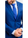 Alain Delon Kráľovsky modrý vlnený Slim Fit oblek