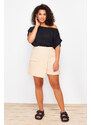 Trendyol Curve Mink Gabardine Mini Shorts Skirt