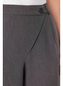 Trendyol Gray Cross Closure Wide Leg Woven Trousers