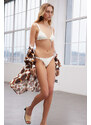 Trendyol Limited Edition Bridal Ecru Plain Triangle Accessorized High Leg Regular Bikini Set