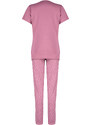 Trendyol Pale Pink Heart Knitted Pajamas Set