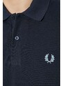 Bavlněné polo tričko Fred Perry The Original Shirt tmavomodrá barva, s aplikací, M3.795