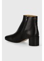 Kožené kotníkové boty MM6 Maison Margiela Ankle Boots dámské, černá barva, na podpatku, S59WU0234