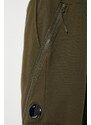 Bavlněné tepláky C.P. Company Diagonal Raised Fleece zelená barva, 16CMSP084A005086W