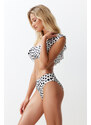 Trendyol Polka Dot High Waist Regular Bikini Bottom