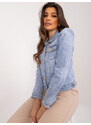 Fashionhunters Světle modrá džínová bunda s ozdobnými knoflíky