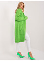 Fashionhunters Světle zelený oversize cardigan bez zapínání