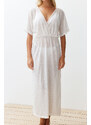 Trendyol Bridal Ecru Maxi Knitted Slit Beach Dress