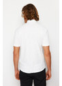 Trendyol White Regular Fit Short Sleeve Summer Textured Knitted Shirt