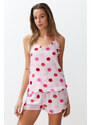 Trendyol Pink Polka Dot Viscose Woven Pajamas Set