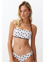 Trendyol Polka Dot Strapless Bikini Top