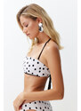 Trendyol Polka Dot Strapless Bikini Top