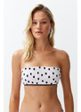 Trendyol Polka Dot Strapless Bikini Top