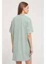 Bavlněné šaty Vans zelená barva, mini