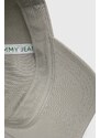 Bavlněná baseballová čepice Tommy Jeans šedá barva, s aplikací