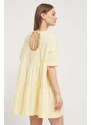 Bavlněné šaty Tommy Jeans žlutá barva, mini