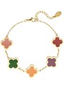 ORNAMENTI Pozlacený náramek Clovers multi colors gold