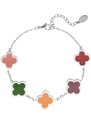 ORNAMENTI Náramek Clovers multi colors silver