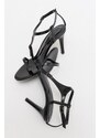 LuviShoes MOLDE Black Patent Leather Women's Thin Heeled Shoes