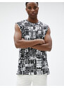 Koton Slogan Printed Singlets Sleeveless Crew Neck